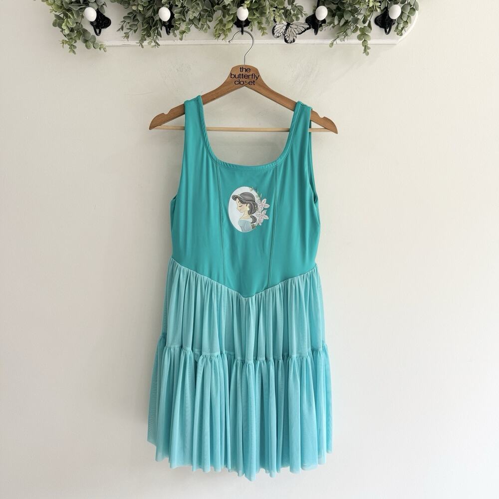 Girls Made By Molly Teal Jade Mesh Princess Dress XL JC